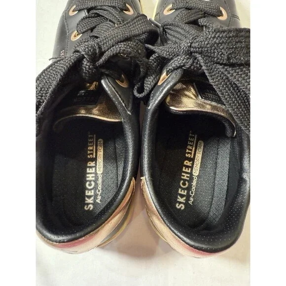 Skechers Woman's Street Los Angeles SN982 Memory Foam Size 9 Black / Rosegold - Picture 7 of 12